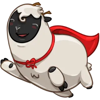 💪 양, 슈퍼히어로, 동물, 만화, 귀여운, 망토 telegram sticker