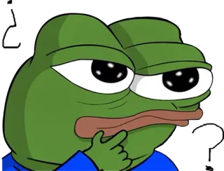 🐸 Pepe the Frog Pepe, Rana, Meme, Meme de Internet, Pensando, Reflexionando, Contemplativo telegram sticker