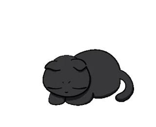 🐾 chat, dormir, chat noir, mignon, animal, chaton, dessin animé telegram sticker