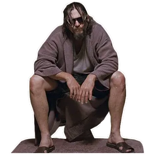 💩 The Dude The Big Lebowski The Big Lebowski, The Dude, movie character, cult classic, comedy telegram sticker