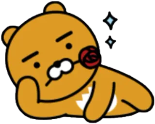 🌹 Ryan ryan, kakao friends, Bär, kawaii, süß whatsapp sticker