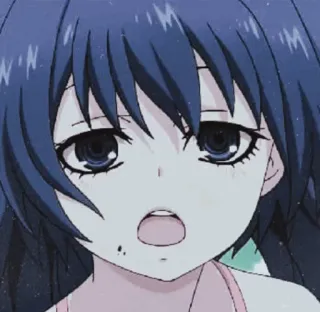 🌊 Anime, Fille, Visage, Triste, Mignon telegram sticker