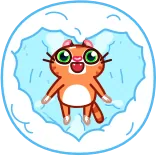 🥰 고양이, 만화, 동물, 스티커, 행복, 주황색 telegram sticker