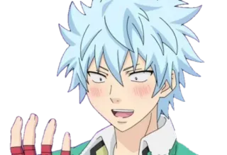 😲 Shun Kaidou The Disastrous Life of Saiki K. Аниме, Saiki Kusuo no Ψ-nan, Шун Кайдо, Румянец, Персонаж telegram sticker