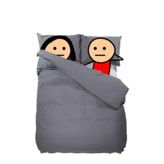 💤 カップル, ベッド, 漫画, 愛, 関係, 棒人間 telegram sticker