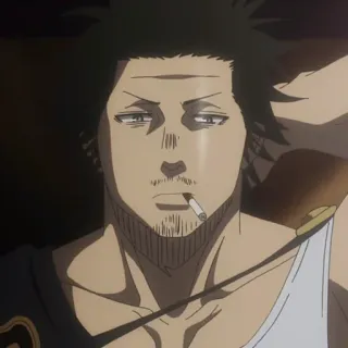 🚬 Yami Sukehiro Black Clover Yami Sukehiro, Black Clover, Anime, Manga, Cigarette, Capitaine telegram sticker