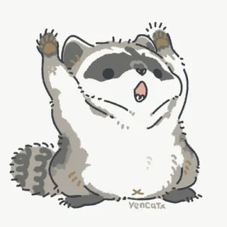 🐾 raccoon, cute, animal, cartoon telegram sticker