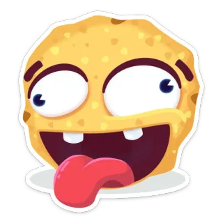 🤪 funny, cartoon, emoji, face, goofy, silly telegram sticker