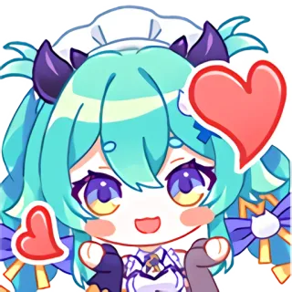 🥰 Anime, Dessin animé, Personnage, Mignon, Kawaii, Coeur telegram sticker