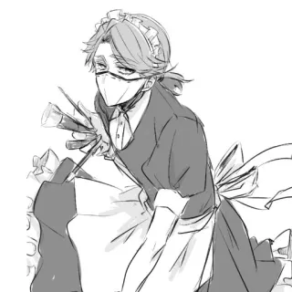 👗 Anime, Manga, Maid, Kleid, Illustration, Zeichnung, Charakter telegram sticker