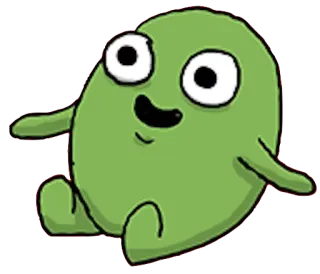 🙂 Kartun, Lucu, Hijau, Blob, Karakter whatsapp sticker