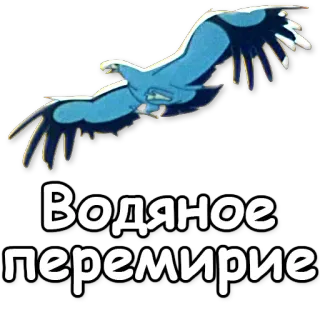 💧 Водяное перемирие águila, pájaro, agua, azul, ruso, texto telegram sticker