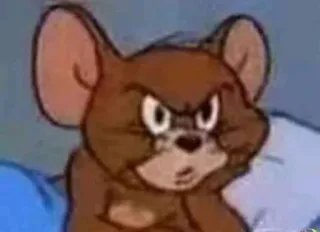 😕 Jerry Mouse Tom and Jerry desenho animado, zangado, rato, Jerry telegram sticker