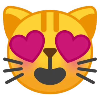 😻 kucing, emoji, cinta, mata hati, imut, binatang telegram sticker