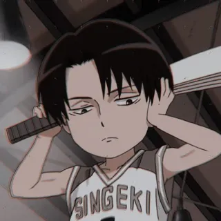 ☕ Levi Ackerman Attack on Titan SINGEKI anime, manga, attack on titan, levi ackerman, singeki no kyojin, chibi, cartoon telegram sticker