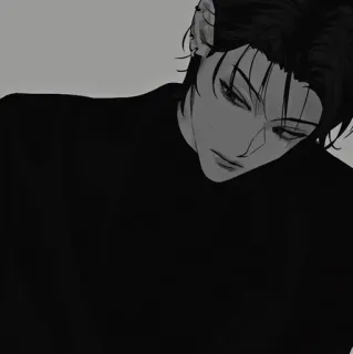 📓 Anime, Manga, Mann, Monochrom, Emo, Gothic telegram sticker