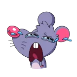 😭 piangere, topo, triste, cartone animato, lacrime, emotivo telegram sticker