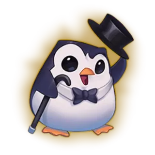 🎩 pinguino, cilindro, papillon, bastone, carino, animale, cartone animato telegram sticker