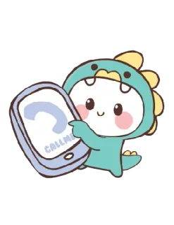 📞 CALLME dinosaur, cute, cartoon, call, phone, animal, animation telegram sticker