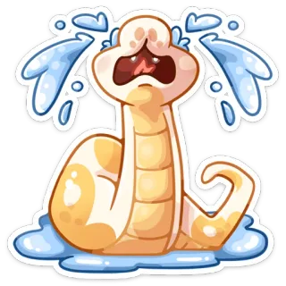 😭 schlange, weinen, traurig, cartoon, tränen, emotion telegram sticker