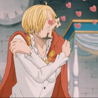 😘 Sanji One Piece Аниме, Мультфильм, Санджи, Ван Пис, Сердце, Любовь telegram sticker