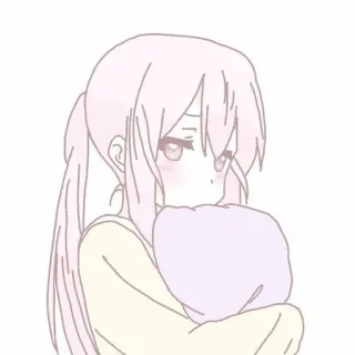 🩰 anime, girl, sad, pink, cute, manga telegram sticker