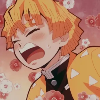 🌟 Zenitsu Demon Slayer anime, demon slayer, zenitsu, character, flowers, cartoon telegram sticker