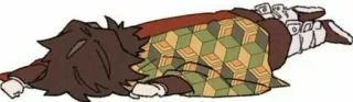 🖤 Tanjiro Kamado Demon Slayer Tanjiro, Demon Slayer, anime, sdraiato, chibi, carino whatsapp sticker