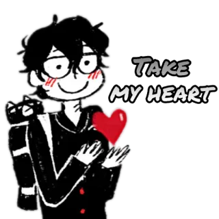 ❤️ Take my heart corazón, amor, lindo, dibujos animados, romance, toma mi corazón telegram sticker
