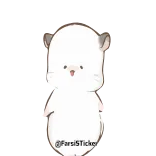 ☺️ @FarsiSTicker hewan, imut, kartun, putih, hamster, karakter telegram sticker