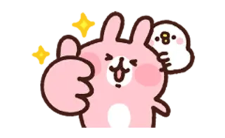 👍 кролик, животное, милый, большой палец вверх, кавай, мультфильм whatsapp sticker