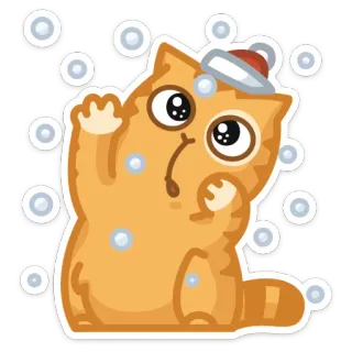 🎅 kucing, anak kucing, hewan, imut, stiker, salju, musim dingin telegram sticker