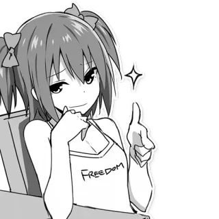 😏 Freedom Anime, Menina, Liberdade, Mangá telegram sticker