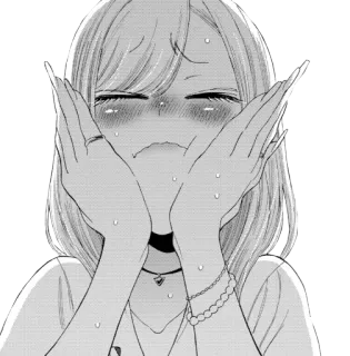 😓 Аниме, Манга, Девушка, Милый, Эмоциональный telegram sticker