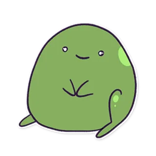 🙂 lucu, gumpalan, hijau, kartun, katak, binatang whatsapp sticker