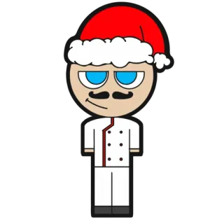 🎅 cartone animato, natale, chef, personaggio, festivo, carino, vacanza whatsapp sticker
