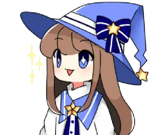 ✨ Anime, Desenho animado, Bruxa, Fofo, Menina, Magia, Estrelas telegram sticker