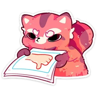 👎 red panda, thumbs down, dislike, cartoon, cute, sticker, animal, illustration telegram sticker