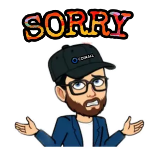 🙏 SORRY perdón, disculpa, dibujos animados, hombre, expresión, arrepentimiento whatsapp sticker