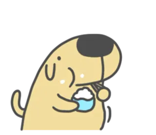 😋 chien, manger, mignon, dessin animé, gamelle, nourriture whatsapp sticker