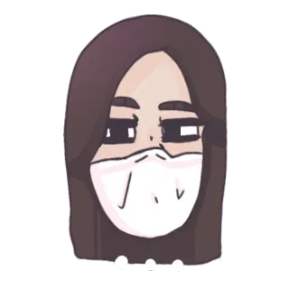 😒 cartoon, mask, character, portrait, drawing telegram sticker