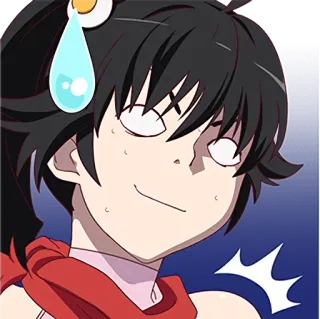 😳 Anime, Kartun, Karakter, Tetes keringat, Lucu, Ekspresi telegram sticker