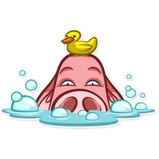 🛀 schwein, bad, quietscheente, wasser, blasen telegram sticker
