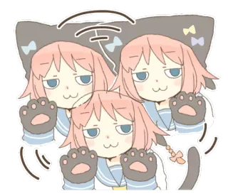 😏 anime, cat, kawaii, cute, girl, character whatsapp sticker
