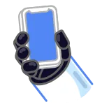 📱 hand, phone, robot, technology, digital, arm telegram sticker