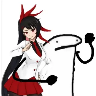 🌚 Anime, Personagem, Garota, Desenho animado, Ilustração, Fundo branco telegram sticker