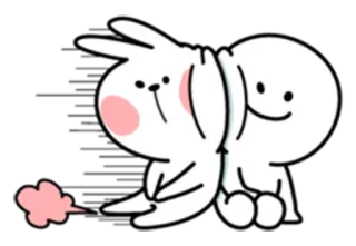 😒 kartun, kelinci, kentut, imut, ilustrasi, unik telegram sticker