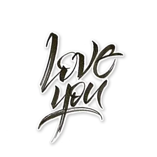 😍 love you amour, coeur, toi, affection, calligraphie, autocollant whatsapp sticker