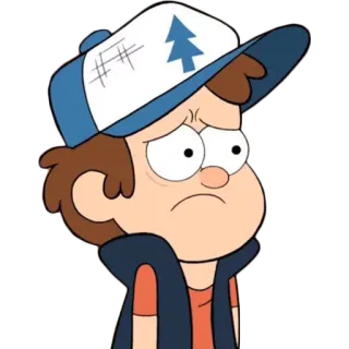 🙁 Dipper Pines Gravity Falls cartoon, Dipper Pines, Gravity Falls, sad, animated telegram sticker