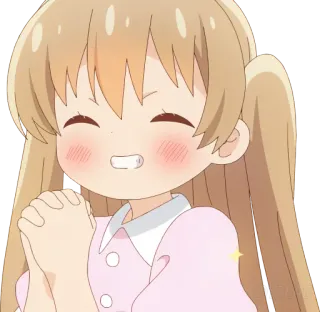 🙏 Dziewczyna anime, Kreskówka, Słodkie, Kawaii, Uśmiechnięta, Kucyki whatsapp sticker
